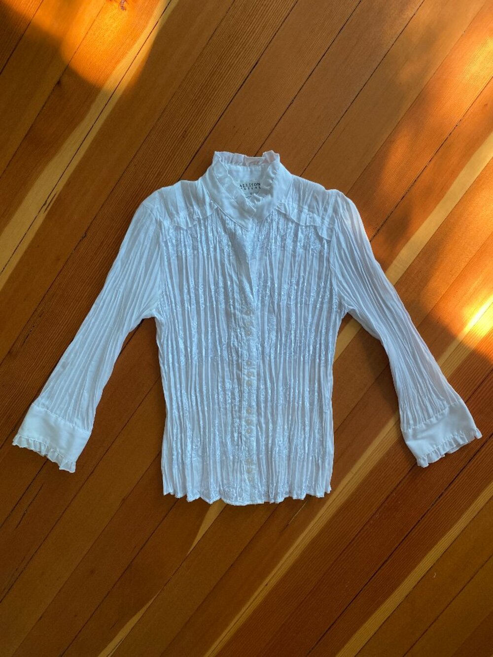 Vintage Y2K Allison Taylor White Lace Blouse - Size Small - Picture 1 of 5